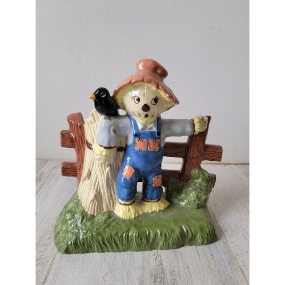 Ceramic scarecrow Harvest Farm Decor fall crow Halloween - Picture 1 of 8